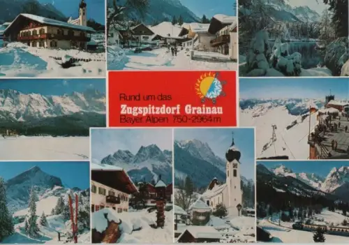 Grainau - u.a. Bauernhaus mit Dorfkirche - 1988