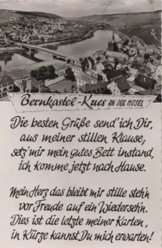 Bernkastel-Kues - mit Grußgedicht - 1963