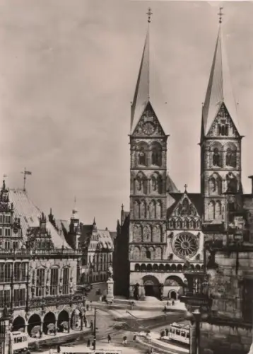 Bremen - Marktplatz mit Dom und Rathaus - ca. 1965