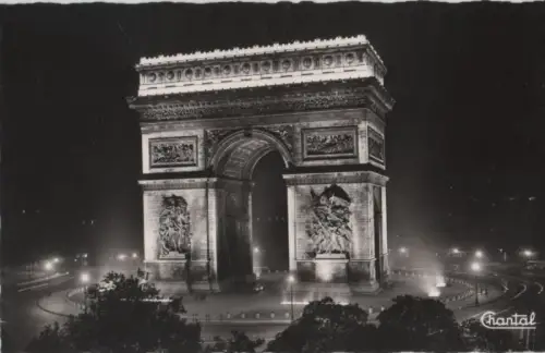 Frankreich - Frankreich - Paris - La Place de la Etoile illuminee - ca. 1960