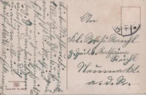 Blühender Baum vor Gebirge