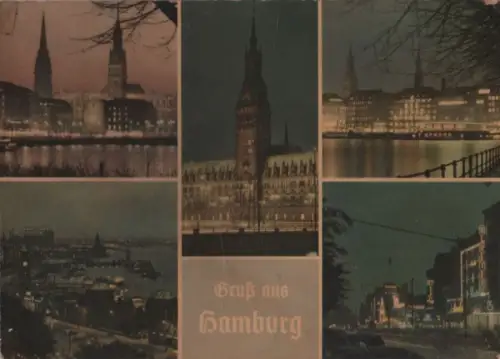 Hamburg - 5 Teilbilder - ca. 1960