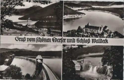 Edersee - und Schloß Waldeck - ca. 1960