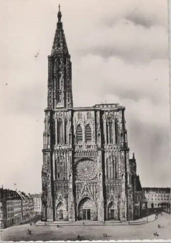 Frankreich - Frankreich - Strasbourg - Cathedrale, facade - ca. 1955