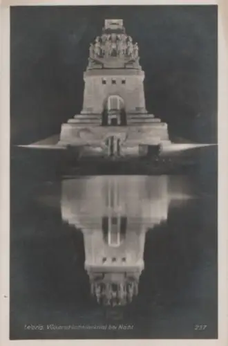 Leipzig - Völkerschlachtdenkmal nachts - ca. 1955