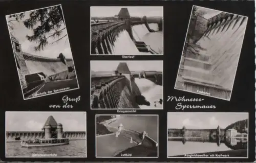 Möhnetalsperre - u.a. Unterhalb der Sperrmauer - ca. 1960