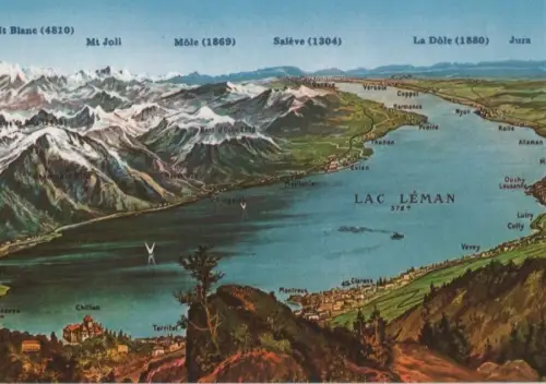 Schweiz - Schweiz - Genfer See - Übersichtskarte - 1997