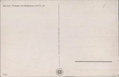 Schweiz - Zermatt - Schweiz - Findelen mit Matterhorn