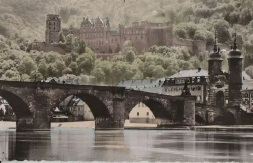 Heidelberg - Morgensonne über Brücke - 1955
