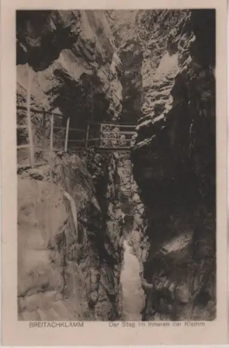 Breitachklamm - Steg in der Klamm - ca. 1935