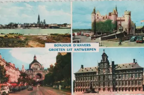 Belgien - Belgien - Antwerpen - 4-Bilder-Karte - ca. 1965