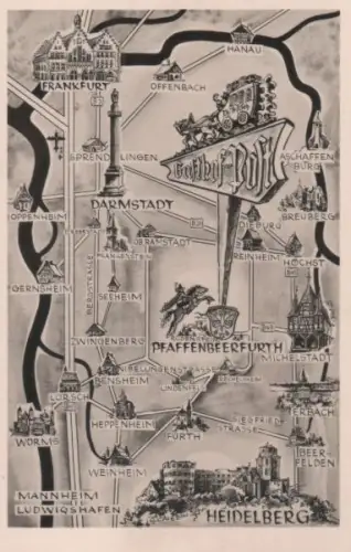 Reichelsheim, Pfaffen-Beerfurth - Gasthof zur Post - ca. 1960
