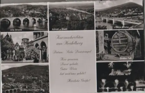 Heidelberg - u.a. Blick vom Philosophenweg - 1954