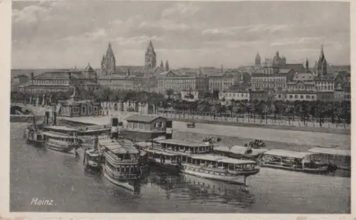 Mainz am Rhein - Mainz - Schiffe auf dem Rhein - ca. 1935