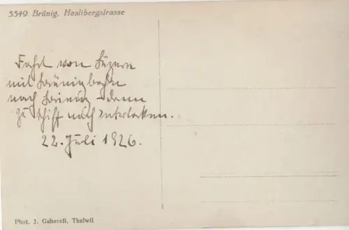 Schweiz - Brünig - Schweiz - Haslibergstraße