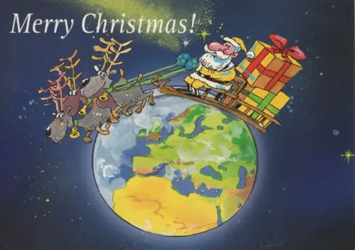 Merry Christmas Schlitten auf Erde