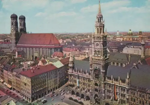 Rathaus München und Frauenkirche - 1963