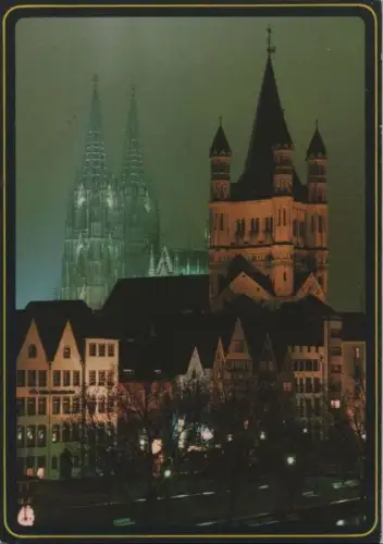 Köln - Rheinpanorama bei Nacht - ca. 1985