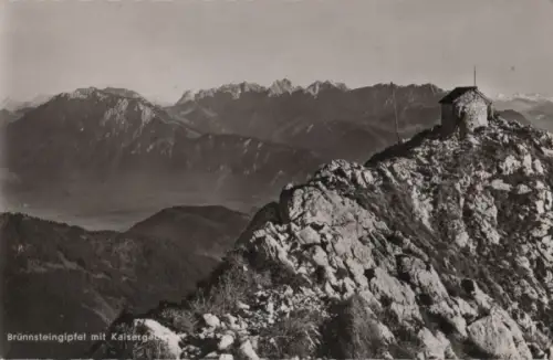 Brünnstein - Gipfel mit Kaisergebirge - 1961