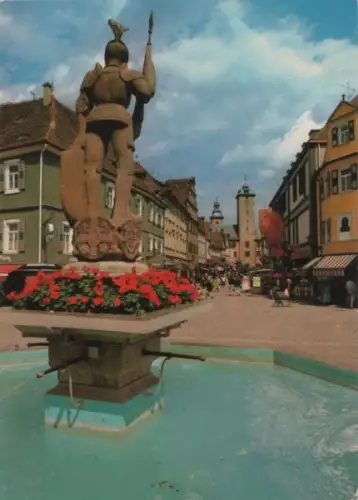 Bad Mergentheim - Marktplatz mit Milchlingsbrunnen - 1985