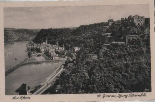 St. Goar - mit Burg Rheinfels - ca. 1950