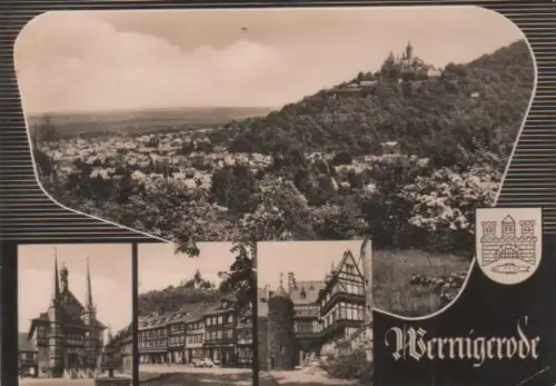 Wernigerode - Blick zum Schloß Feudalmuseum, Rathaus, An der schönen Ecke, Schloßhof - 1968