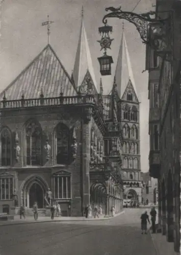 Bremen - Rathaus mit Dom, Seitenansicht - 1959
