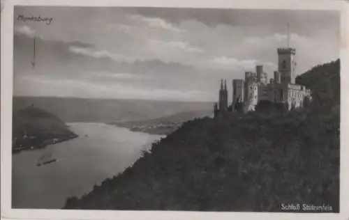 Koblenz, Schloß Stolzenfels - mit der Marksburg - 1951
