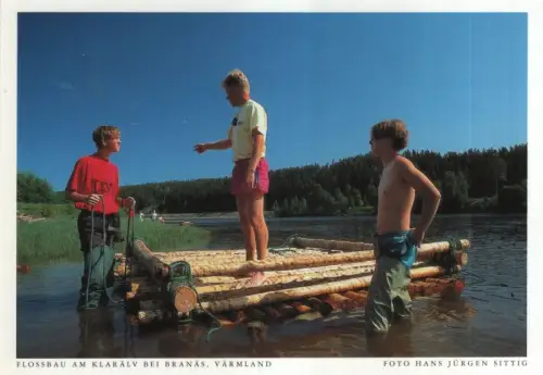 Schweden - Värmland - Schweden - Floßbau am Klarälv bei Branäs