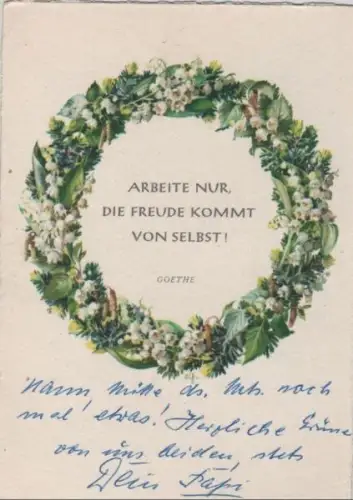 Freude kommt von selbst Goethe