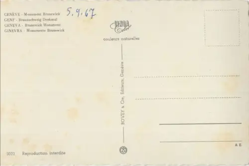 Schweiz - Genf - Schweiz - Braunschweig-Denkmal
