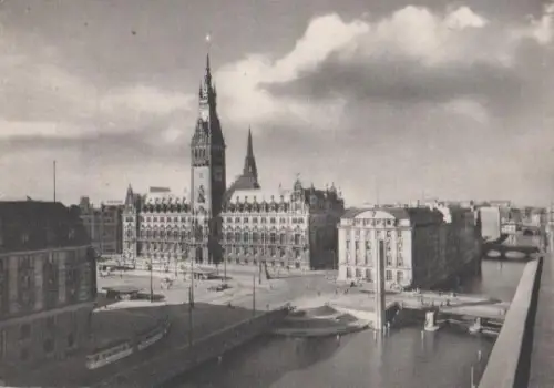 Hamburg - Rathaus und Rathausmarkt - ca. 1965