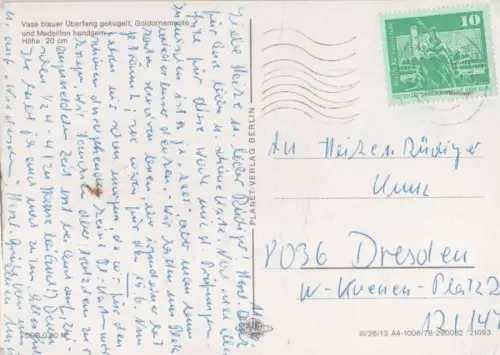 Vase blauer Überfang