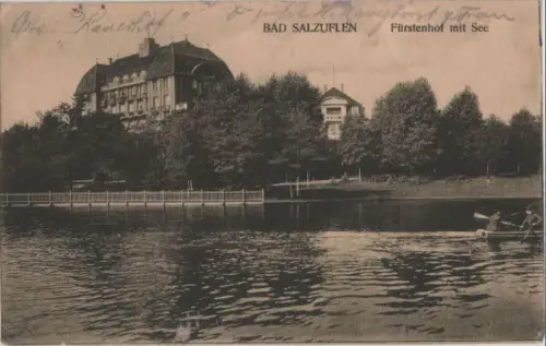 Bad Salzuflen - Fürstenhof mit See - ca. 1925