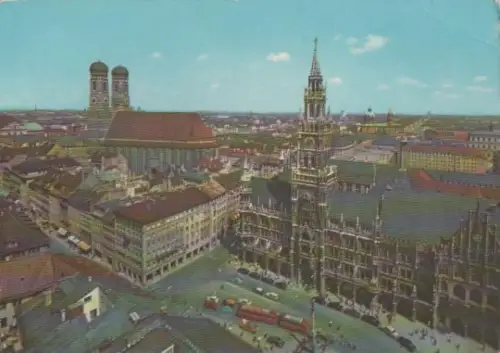 Frauen-Kirche und Rathaus München - ca. 1965