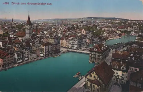 Schweiz - Schweiz - Zürich - vom Grossmünster aus - 1913