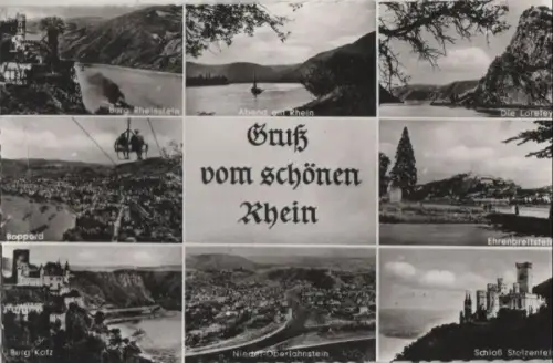 Rhein - u.a. Burg Katz - ca. 1955