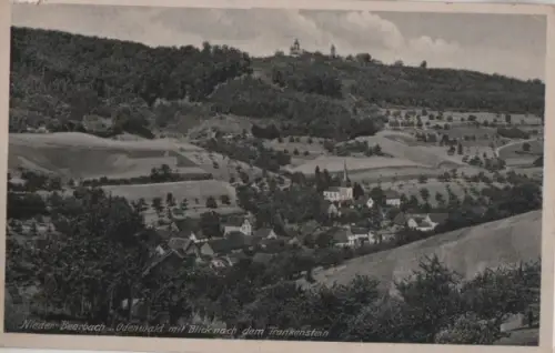 Mühltal, Nieder-Beerbach - mit Blick nach dem Frankenstein - ca. 1950