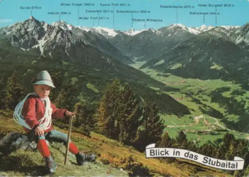 Österreich - Österreich - Blick ins Stubaital Tirol - ca. 1975