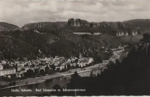 Bad Schandau - mit Schrammsteinen - 1966