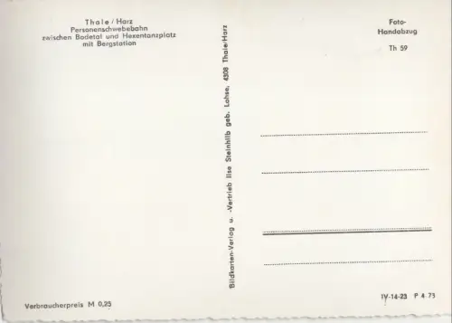 Thale - Personenschwebebahn
