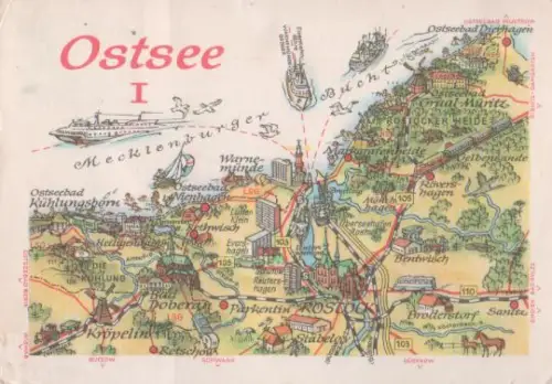 Rostock - Ostsee - Karte - 1977