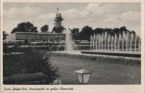 Essen - Gruga-Park, Wasserspiele im großen Blumenhof - 1951