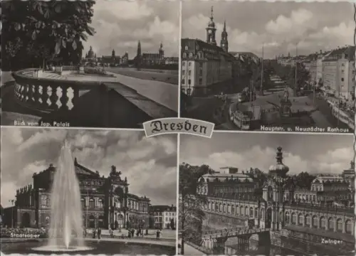 Dresden - u.a. Hauptstr. und Neustädter Rathaus - 1959