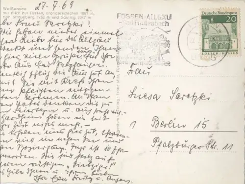 Füssen-Weißensee - Blick auf Füssen