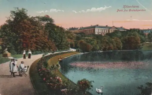 Dänemark - Dänemark - Köbenhavn Kopenhagen - Parti fra Orstedsparken - 1919