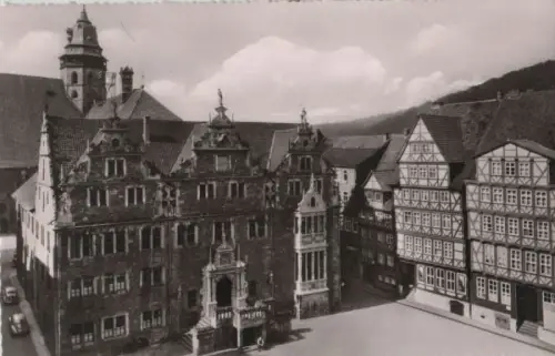 Hann. Münden - Rathaus mit Blick auf St. Blasikirche - ca. 1960