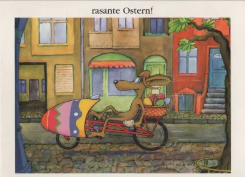 Rasante Ostern Fahrrad mit Ei