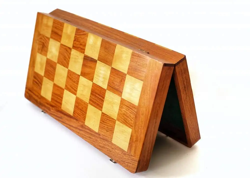 Vintage-Schachspiel,handgefertigtes antikes Schachspiel, hergestellt in Indien, 1970, Schachfiguren in Lotusform, Kastanienholz massiv, chess, Schachbrett 5