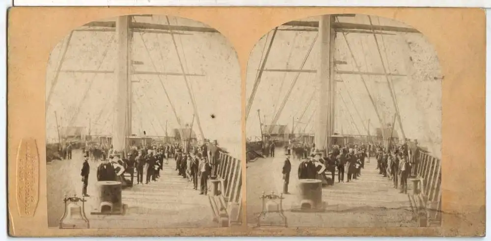 Stereofoto The Great Eastern, General View of the Deck from the Bow 1861 0